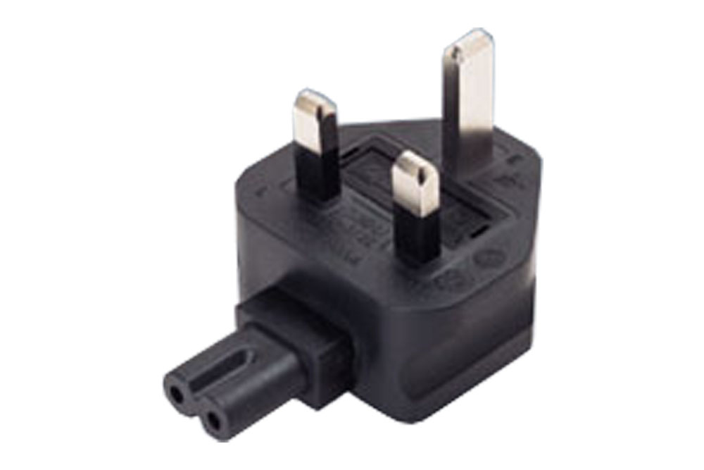 IEC C7 Angled to UK Adapter (YL-6013L)